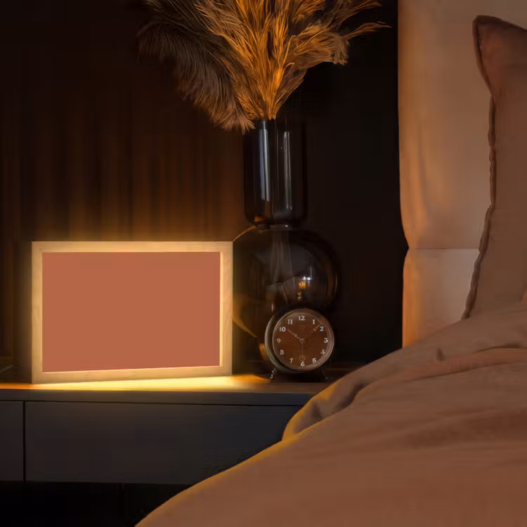 Burnt - Sienna - Oranje Light Box met kabel (Tafellamp) klein 924 -sfeer1