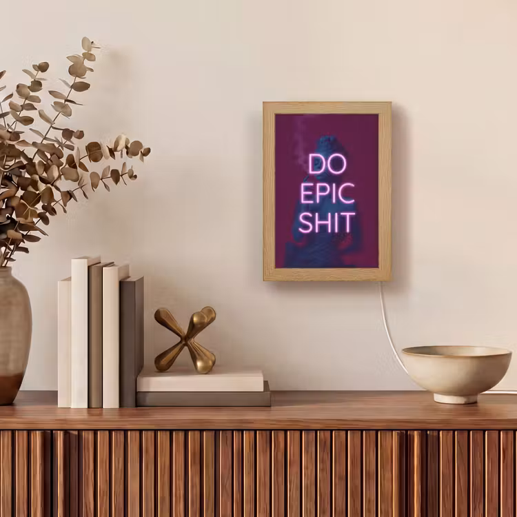 Buste - Neon - LED - Letters Light Box met kabel (Tafellamp) klein -sfeer2