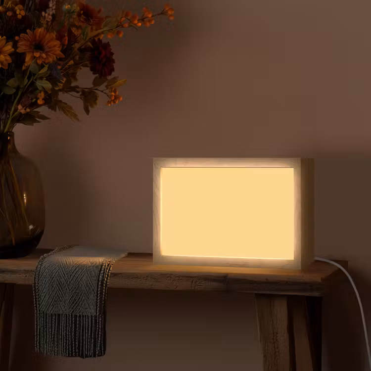 Butter - Geel - Yellow Light Box met kabel (Tafellamp) klein 924 -sfeer4