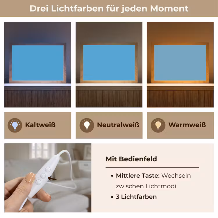Cerulean - Breeze - Blauw Light Box met kabel (Tafellamp) klein 924 -USP_lichtkleurDE