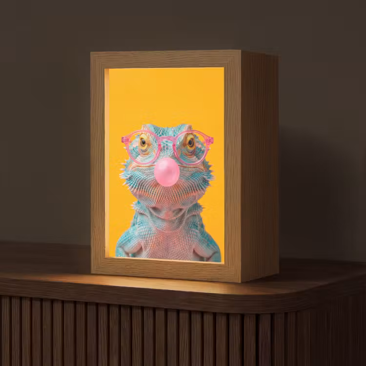 Kameleon - Kauwgom - Kleurrijk Light Box met kabel (Tafellamp) klein -z3d_website