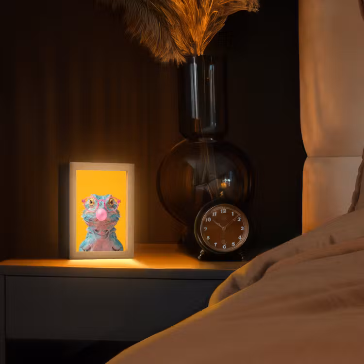 Kameleon - Kauwgom - Kleurrijk Light Box met kabel (Tafellamp) klein -sfeer1