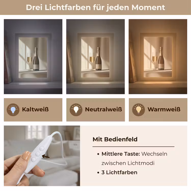 Champagne - Beige - Schaduw - Bubbels Light Box met kabel (Tafellamp) klein -USP_lichtkleurDE