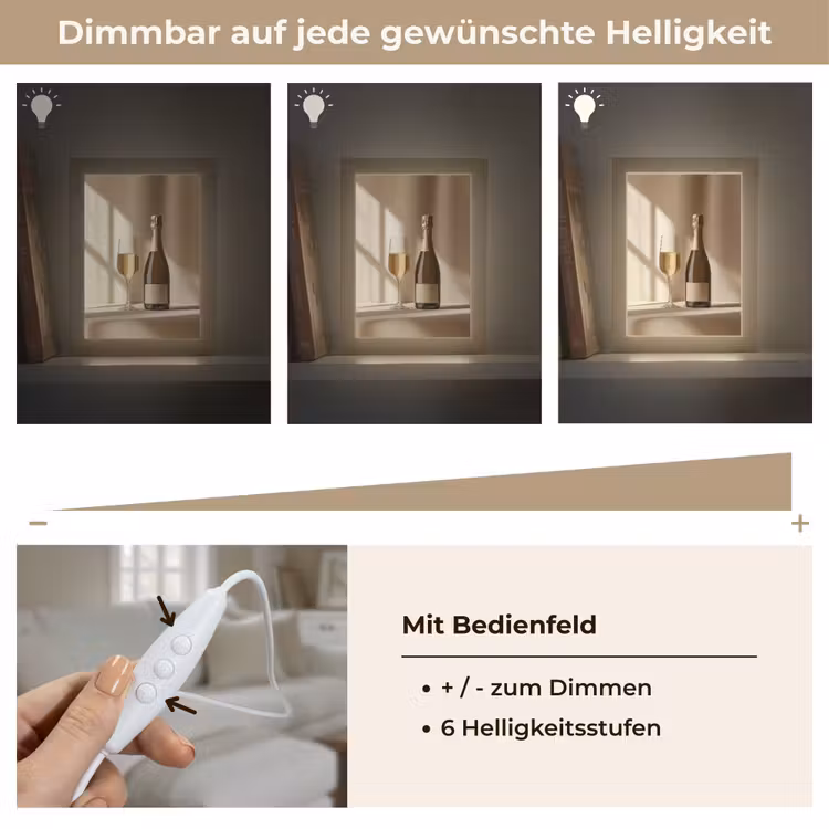 Champagne - Beige - Schaduw - Bubbels Light Box met kabel (Tafellamp) klein -USP_dimbaarDE