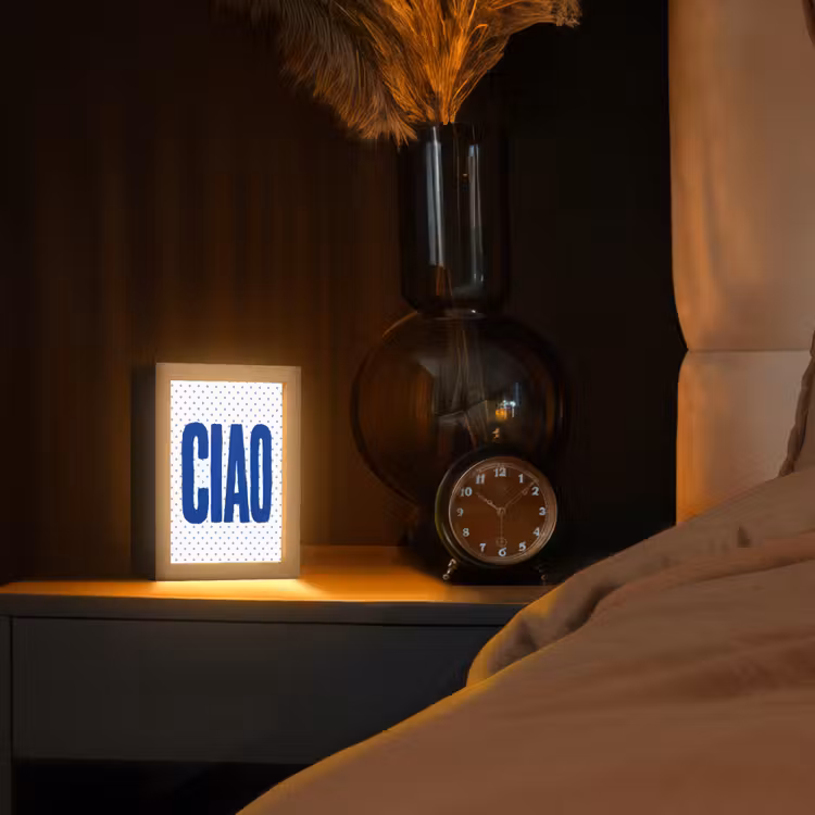 Ciao - Blauw - Stippen Light Box met kabel (Tafellamp) klein -sfeer1