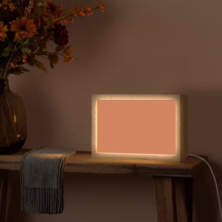 Classic - Terracotta - Oranje Light Box met kabel (Tafellamp) klein 924 -sfeer4