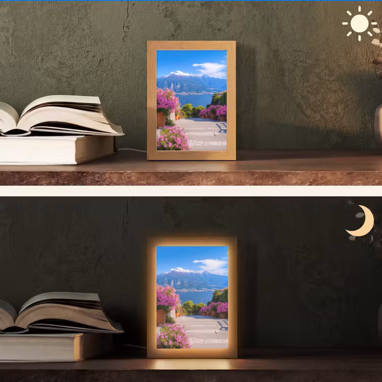 Lake Como - Italië - Landschap Light Box met kabel (Tafellamp) klein -sfeer3