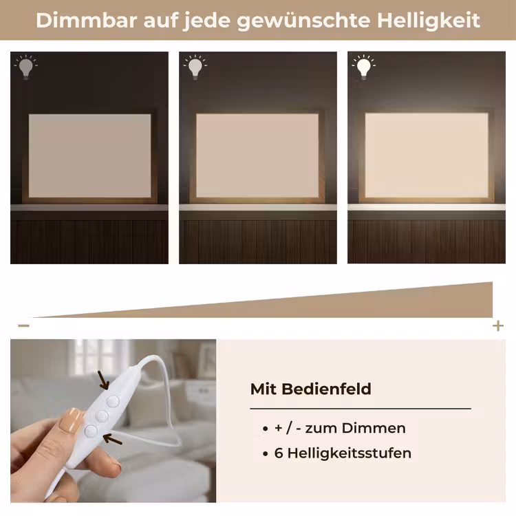 Cream - Nude - Neutraal Light Box met kabel (Tafellamp) klein 924 -USP_dimbaarDE