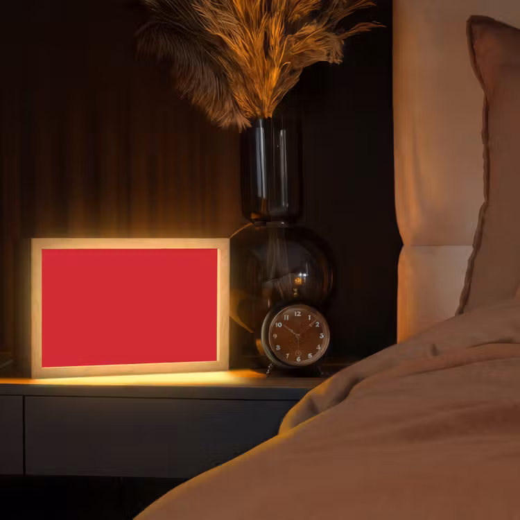 Crimson - Velvet - Rood Light Box met kabel (Tafellamp) klein 924 -sfeer1