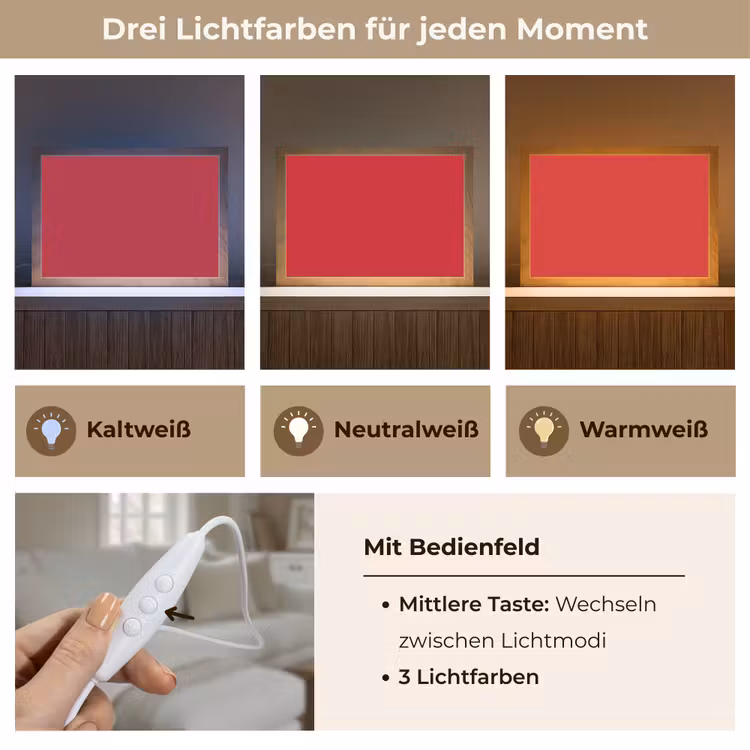 Crimson - Velvet - Rood Light Box met kabel (Tafellamp) klein 924 -USP_lichtkleurDE