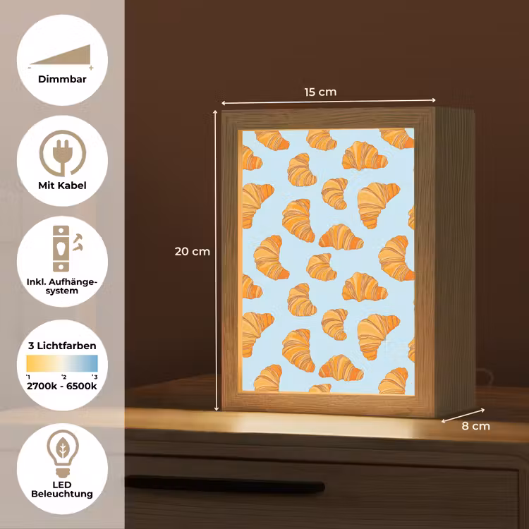 Croissant - Speels - Blauw Light Box met kabel (Tafellamp) klein 925 -USP_DE