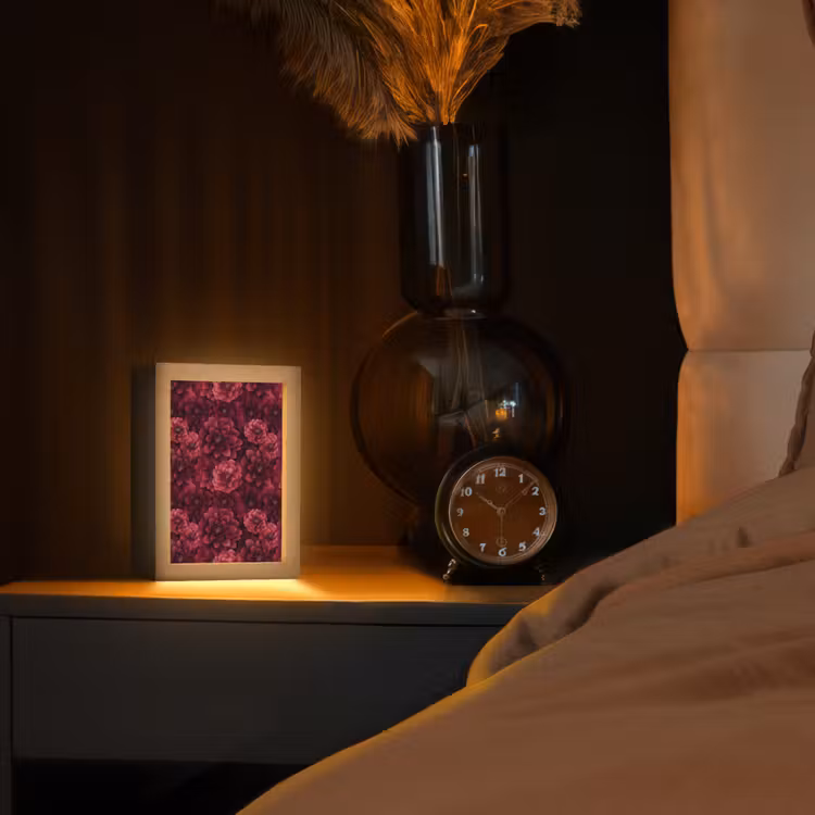 Dahlias - Bloemen - Rood Light Box met kabel (Tafellamp) klein 925 -sfeer1