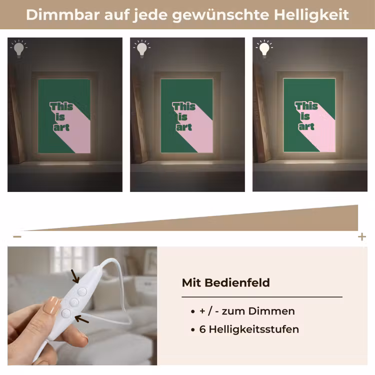 This is art - Schaduw - Roze Light Box met kabel (Tafellamp) klein -USP_dimbaarDE