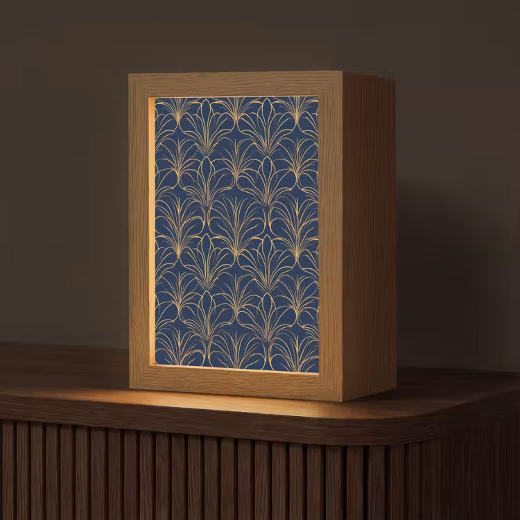 Deco - Waaier - Blauw Light Box met kabel (Tafellamp) klein 925 -z3d_website