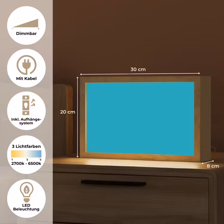 Deep - Turquoise - Turkoois Light Box met kabel (Tafellamp) klein 924 -USP_DE