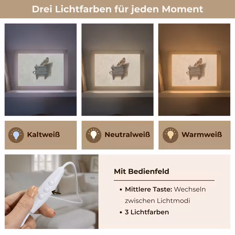 Het Puttertje - Schilderij - Fabricius - Oude Meester Light Box met kabel (Tafellamp) klein -USP_lichtkleurDE