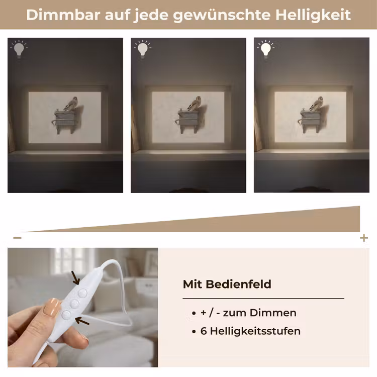 Het Puttertje - Schilderij - Fabricius - Oude Meester Light Box met kabel (Tafellamp) klein -USP_dimbaarDE