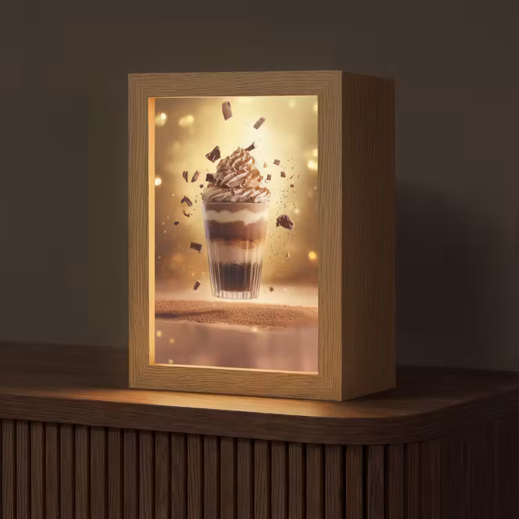 Dessert - Chocolade - Zoet - Eten Light Box met kabel (Tafellamp) klein -z3d_website