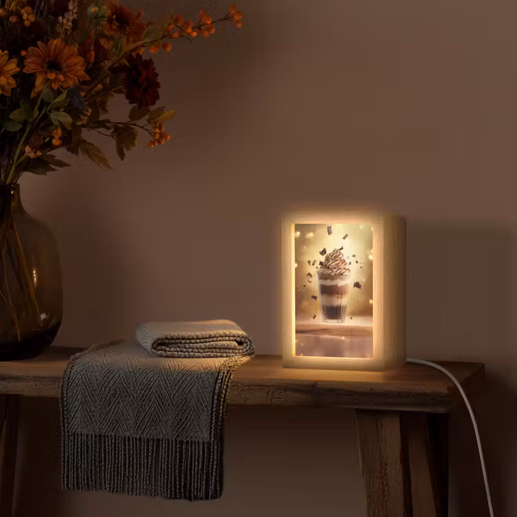 Dessert - Chocolade - Zoet - Eten Light Box met kabel (Tafellamp) klein -sfeer4