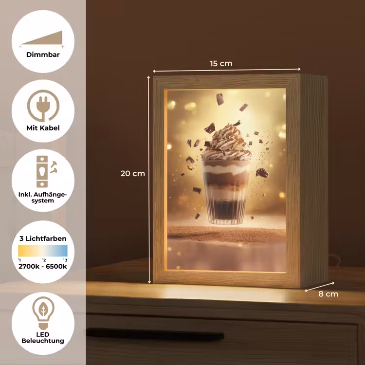 Dessert - Chocolade - Zoet - Eten Light Box met kabel (Tafellamp) klein -USP_DE
