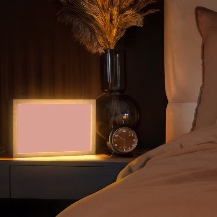 Muted - Salmon - Koraal Light Box met kabel (Tafellamp) klein 924 -sfeer1