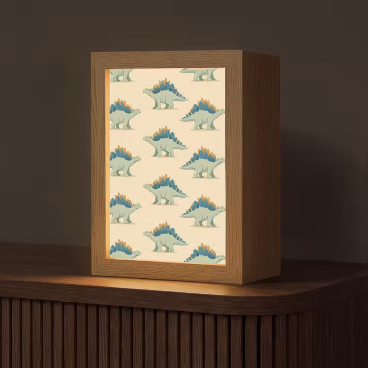 Dino - Patroon - Groen Light Box met kabel (Tafellamp) klein 925 -z3d_website