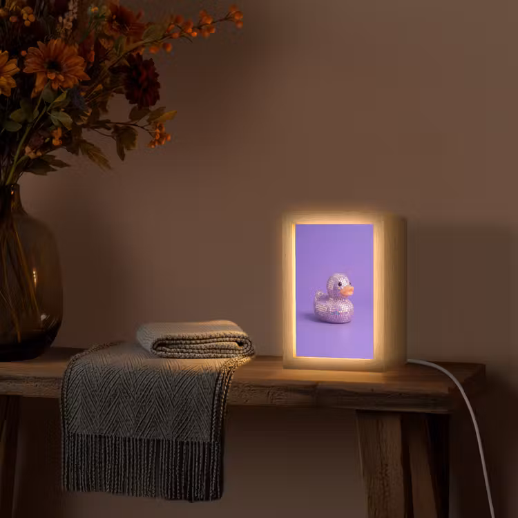 Disco - Eend - Paars Light Box met kabel (Tafellamp) klein -sfeer4