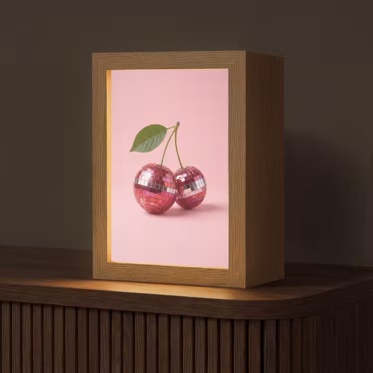 Disco - Kersen - Roze Light Box met kabel (Tafellamp) klein -z3d_website
