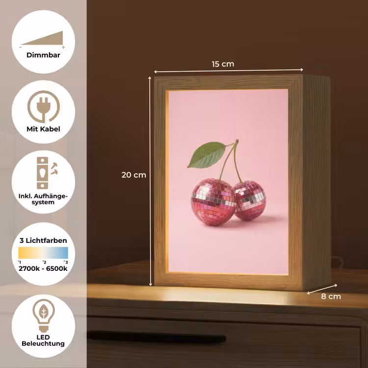 Disco - Kersen - Roze Light Box met kabel (Tafellamp) klein -USP_DE
