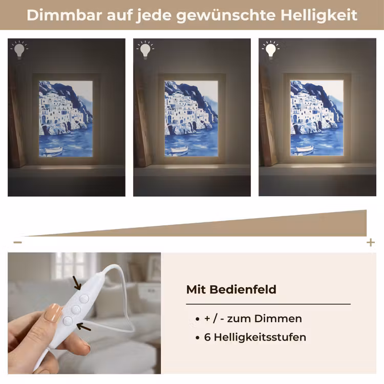 Dorp - Rotswand - Roeiboot - Water Light Box met kabel (Tafellamp) klein -USP_dimbaarDE