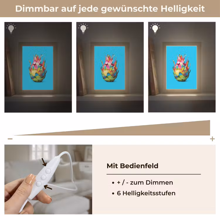 Drakenfruit - Blauw - Levendig Light Box met kabel (Tafellamp) klein -USP_dimbaarDE