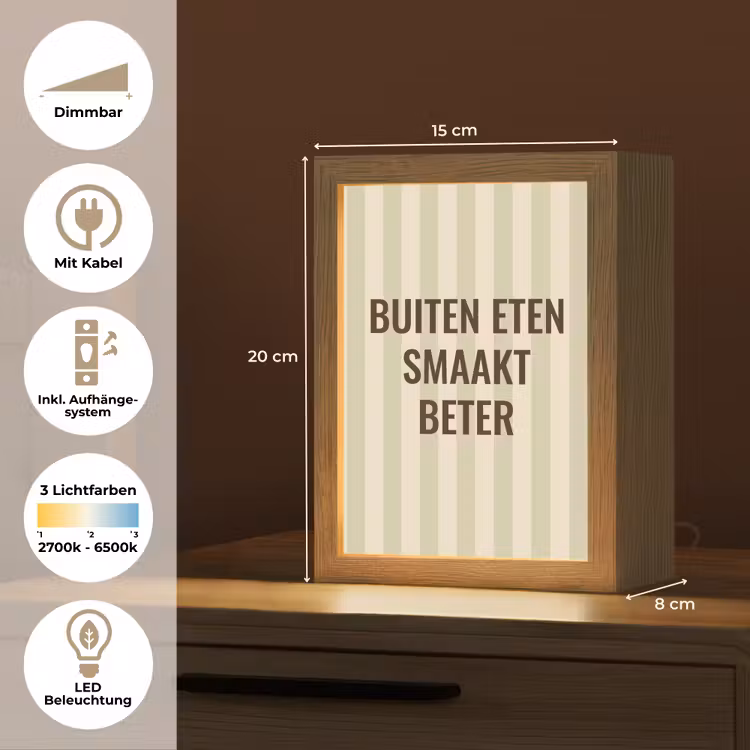 Buiten - Quote - Strepen - Zomer Light Box met kabel (Tafellamp) klein -USP_DE