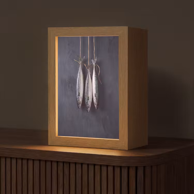 Tischlampe - Drei Fische – Seil - Drie vissen - Touw Light Box met kabel (Tafellamp) klein