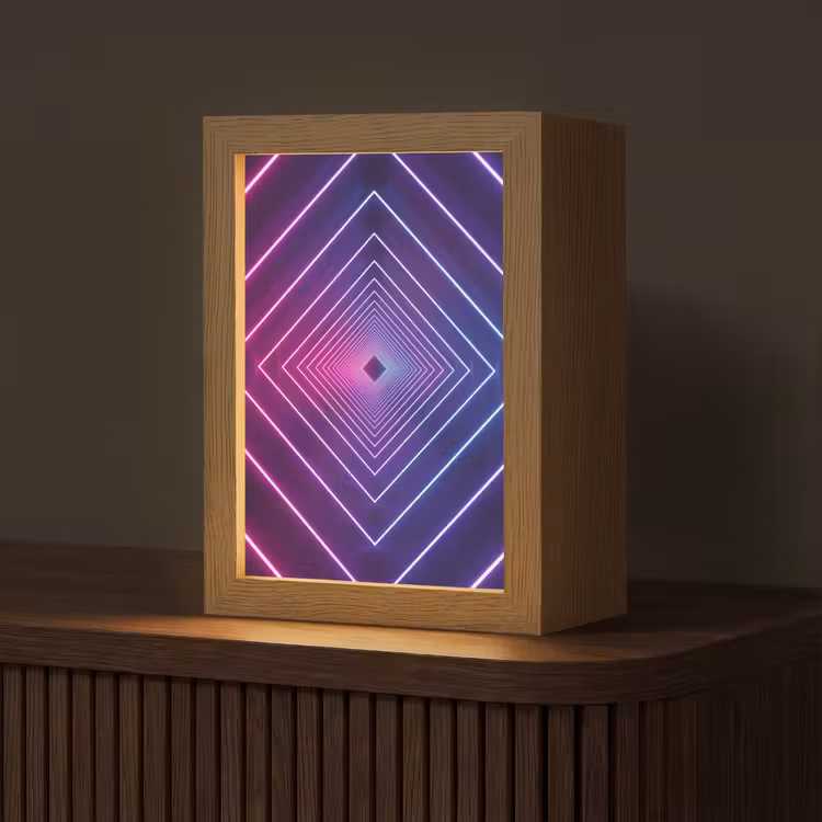 Driedimensionaal - Tunnel - Ruimte Light Box met kabel (Tafellamp) klein -z3d_website