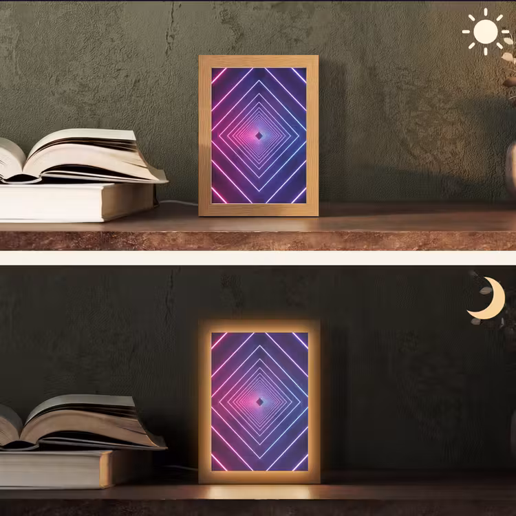 Driedimensionaal - Tunnel - Ruimte Light Box met kabel (Tafellamp) klein -sfeer3