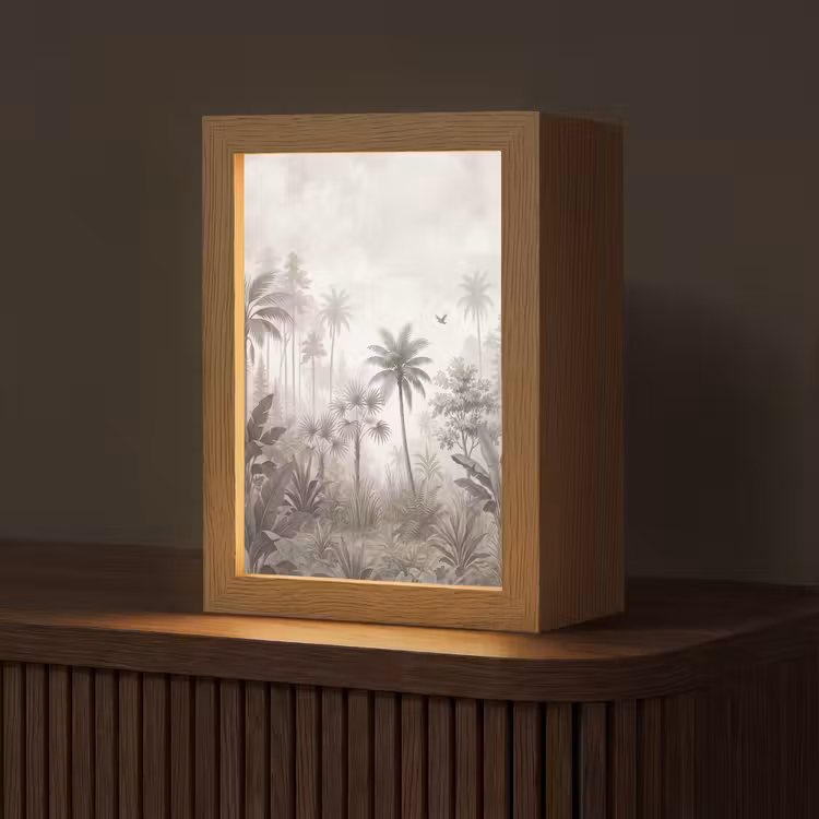 Jungle - Palmbomen - Natuur Light Box met kabel (Tafellamp) klein -z3d_website