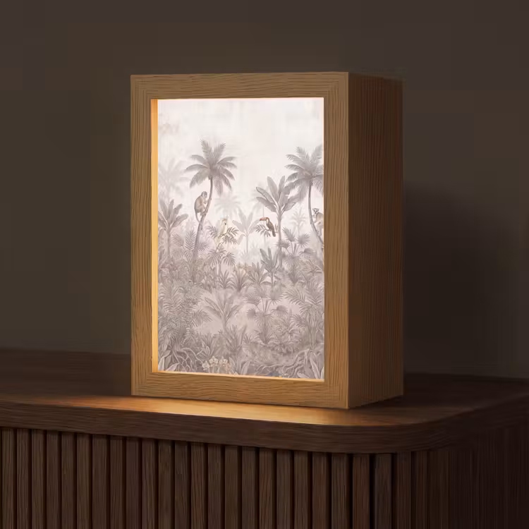 Jungle - Dieren - Palmbomen Light Box met kabel (Tafellamp) klein -z3d_website