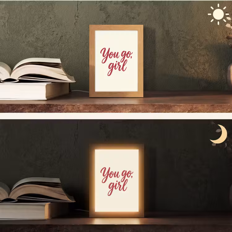 you go girl - Rood - Wit Light Box met kabel (Tafellamp) klein -sfeer3