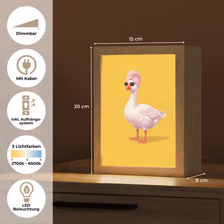 Eend - Zonnebril - Geel Light Box met kabel (Tafellamp) klein -USP_DE