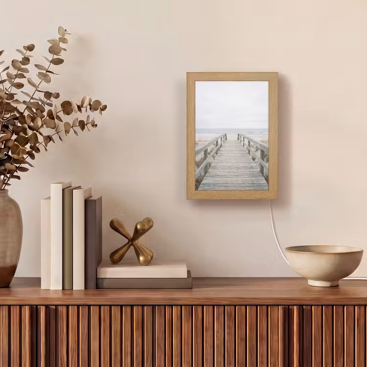 Duinen - Vlonder - Oceaan Light Box met kabel (Tafellamp) klein -sfeer2