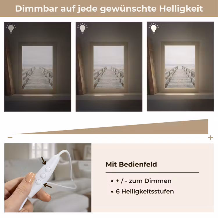 Duinen - Vlonder - Oceaan Light Box met kabel (Tafellamp) klein -USP_dimbaarDE