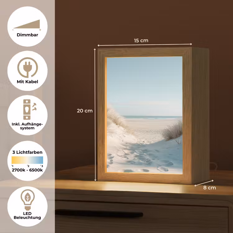 Duinen - Planten - Zomer - Natuur Light Box met kabel (Tafellamp) klein -USP_DE