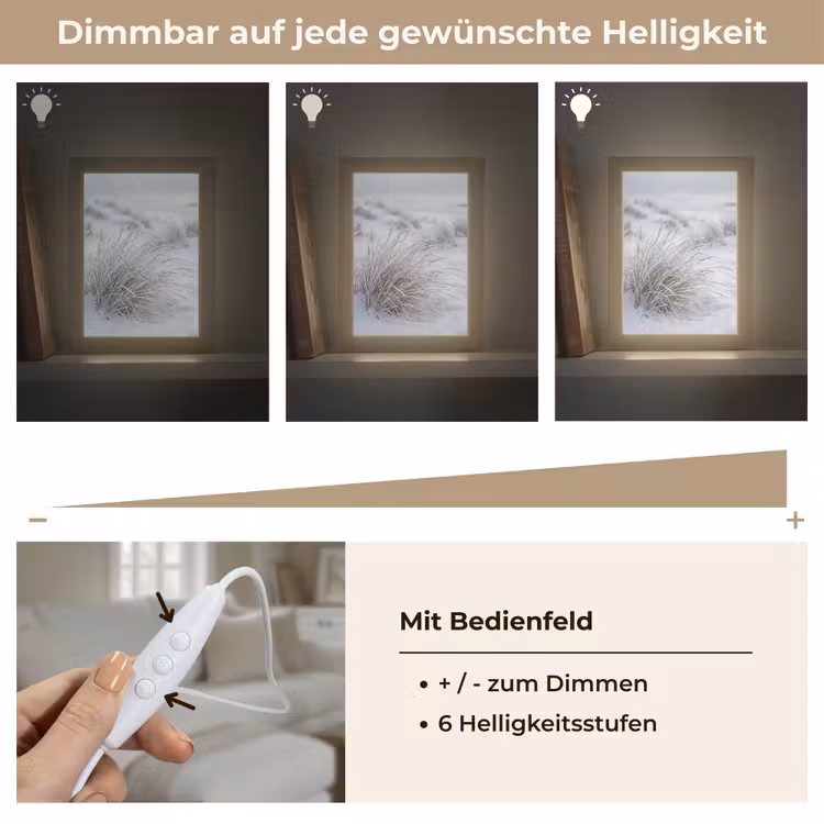 Duinen - Sneeuw - Strand - Winter - Serene Light Box met kabel (Tafellamp) klein -USP_dimbaarDE