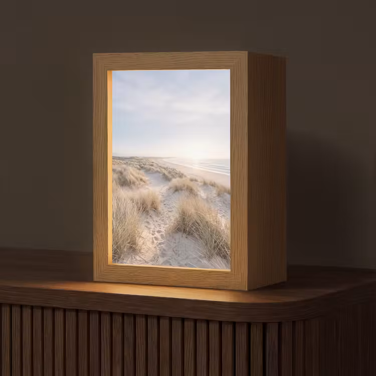 Duinen - Strand - Beige Light Box met kabel (Tafellamp) klein -z3d_website
