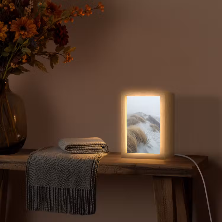 Duinen - Strand - Planten - Natuur Light Box met kabel (Tafellamp) klein -sfeer4