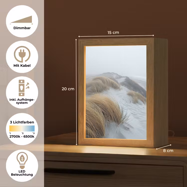 Duinen - Strand - Planten - Natuur Light Box met kabel (Tafellamp) klein -USP_DE