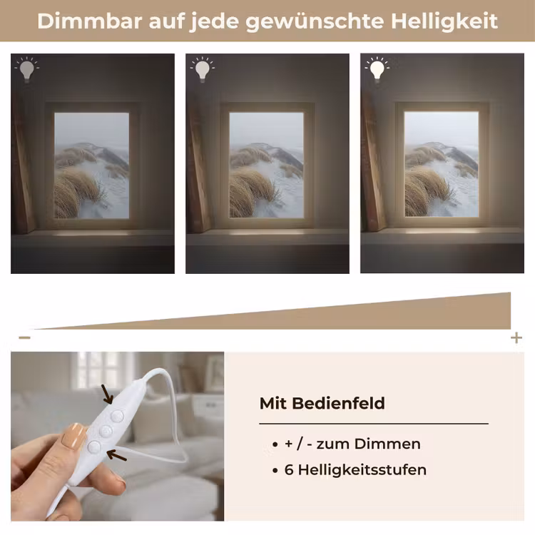 Duinen - Strand - Planten - Natuur Light Box met kabel (Tafellamp) klein -USP_dimbaarDE