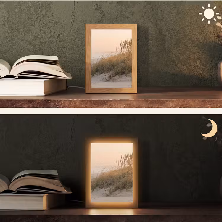 Duinlandschap - Zonsondergang - Strand Light Box met kabel (Tafellamp) klein -sfeer3