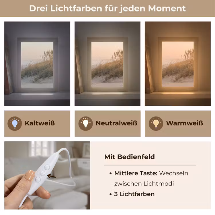 Duinlandschap - Zonsondergang - Strand Light Box met kabel (Tafellamp) klein -USP_lichtkleurDE
