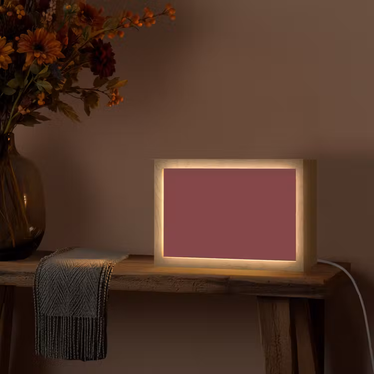 Dark - Garnet - Rood Light Box met kabel (Tafellamp) klein 924 -sfeer4